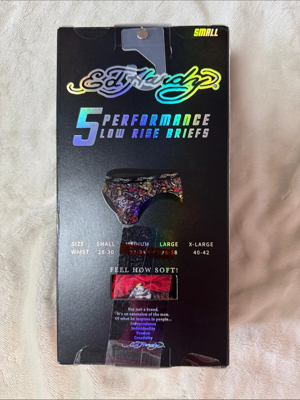 Ed Hardy Black Low Rise Boxer Briefs - size S